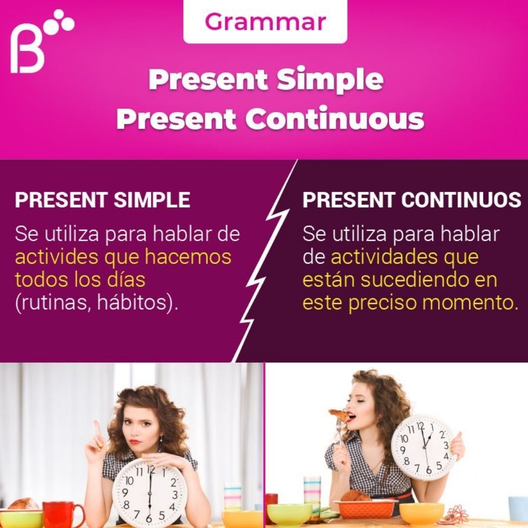 ¿Cuál es la diferencia entre PRESENT SIMPLE y PRESENT CONTINOUS?