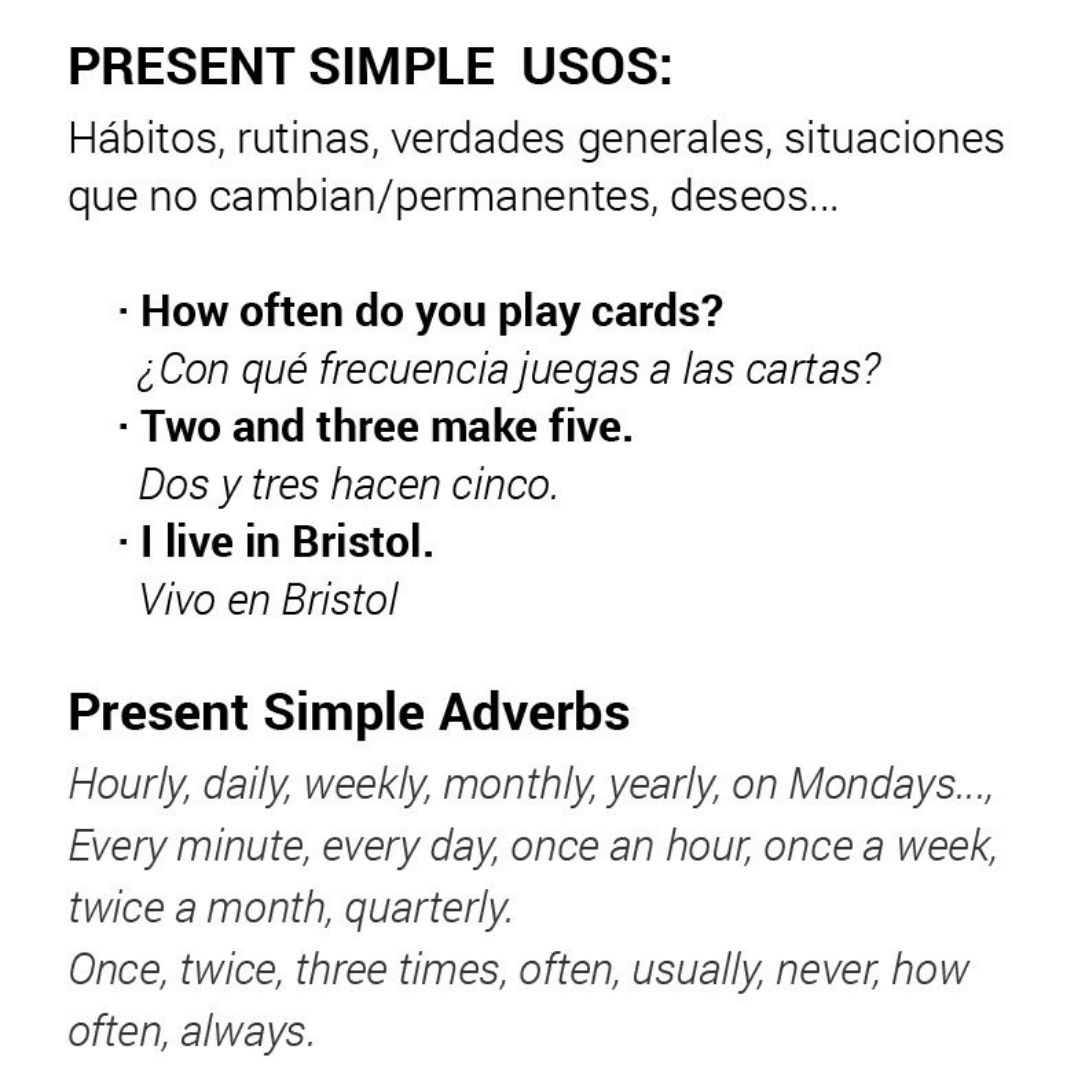 ¿Cuál es la diferencia entre PRESENT SIMPLE y PRESENT CONTINOUS?